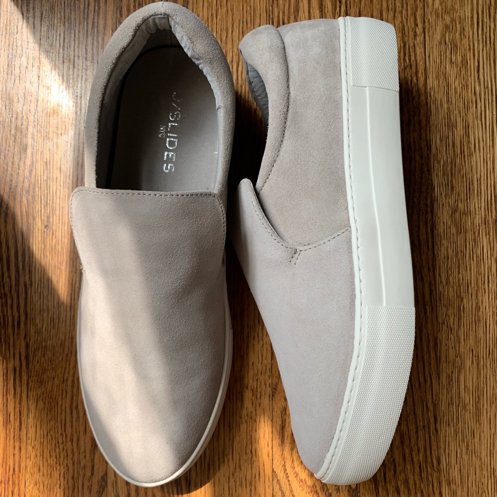 NWT light grey slip ons